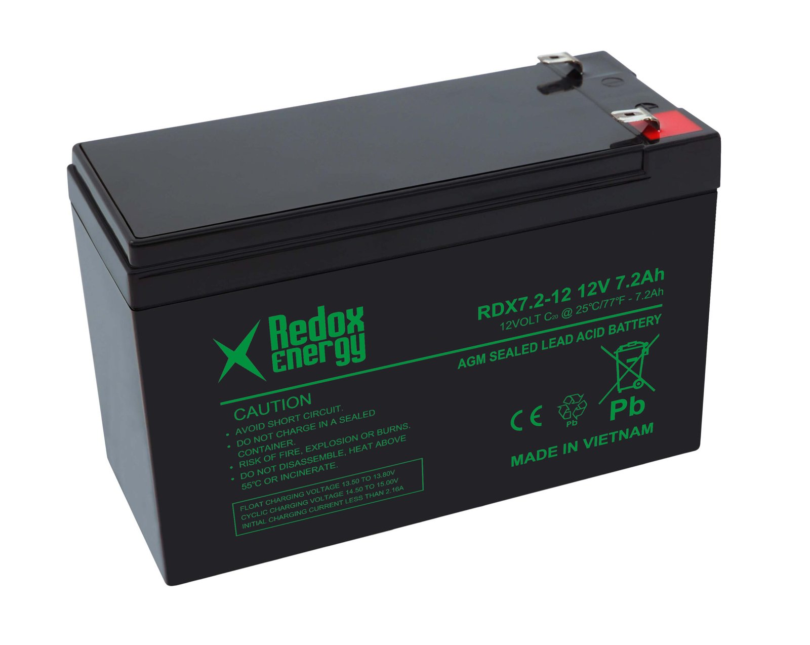 12V 7.2AH LEAD ACID BATTERY REDOX ENERGY